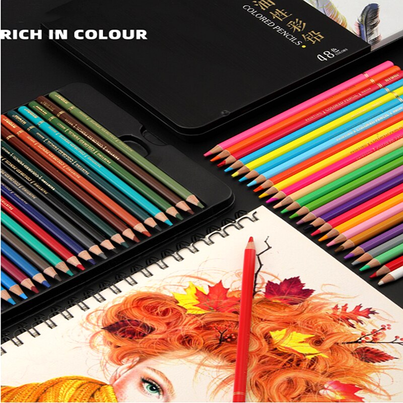 NYONI 24/36/48/72/120 colors Colored Pencils Soft Oil Drawing Pencil Set For Drawing School Art Painting Supplies