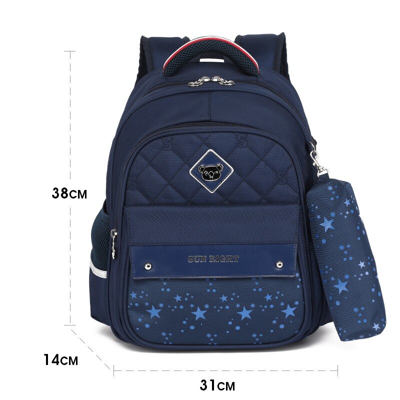 De los niños de la escuela de niños niñas chico s mochila escolar de primaria ortopédicos mochila chico mochila escolar infantil: small blue