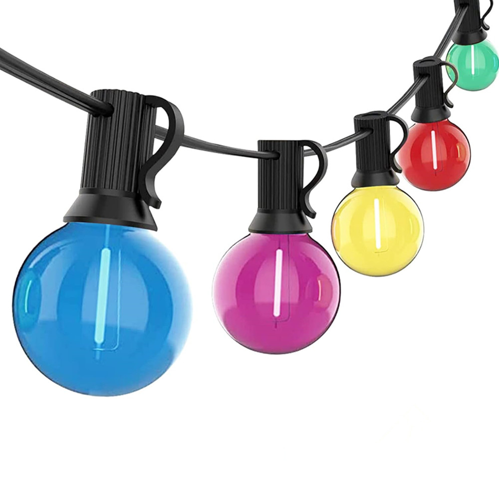 Led-globlampor för utomhusbruk, plastlampor i fem färger, vattentäta uteplatslampor för trädgård, veranda, 220v eu-kontakter: Föränderlig / 0-5w