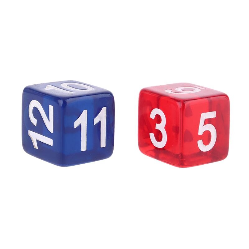 2pcs Six Sided Polyhedral Dice Beads Numbers Square Edged for Club Board Game 24BD