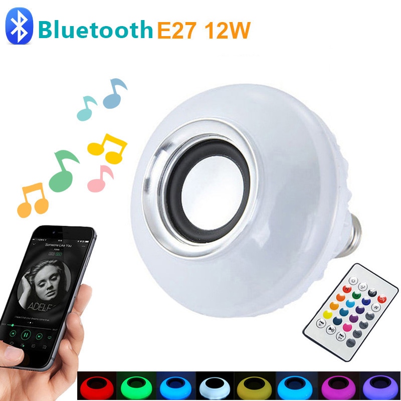 Bluetooth Lamp Ampul Led Lamp E27 Rgb Nachtlampje Lamp Met Afstandsbediening Spotlight Muziek Lamp 110V 220V kerst Decoratie