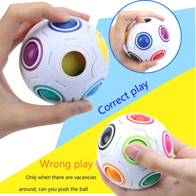 Stress Reliever Magische Bal Fidget Cube Voor Kinderen Plastic Kleur Match Puzzel Kind Volwassen Speelgoed Educatief Grappig Spel