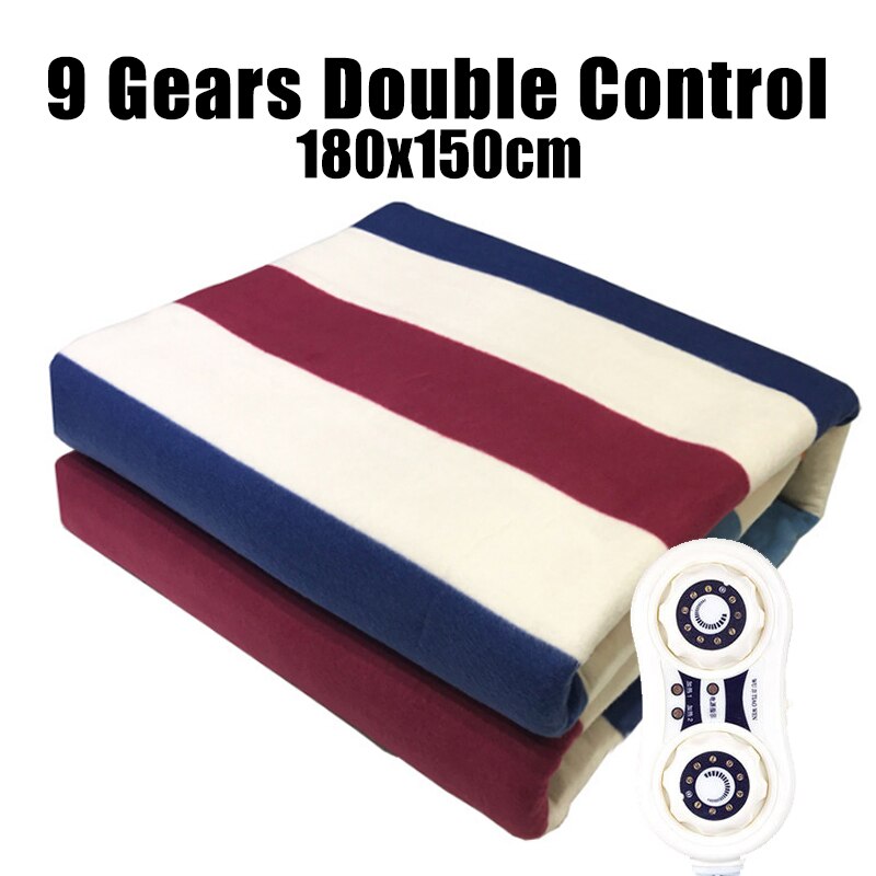 Double couverture électrique simple 220V couverture chauffante électrique lit plus couverture chauffante électrique Thermostat chauffage rapide coussin chauffant: 180x150cm