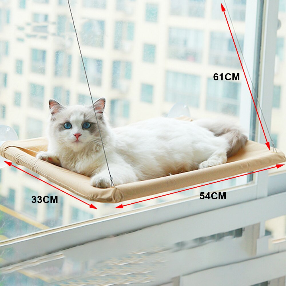 Camas colgantes para gatos, hamaca para ventana cómoda y duradera con esterilla, asiento tipo estante, cama para mascotas, 17,5 KG