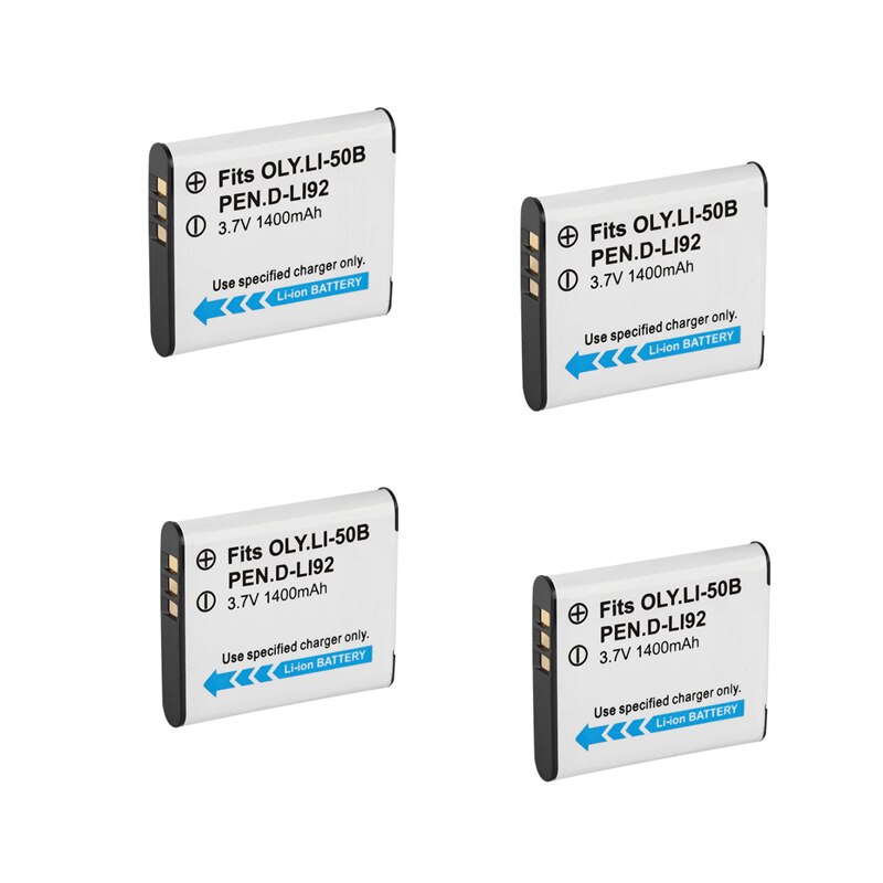 Li-50B Camera Battery For Olympus MJU Stylus 1010 1020 1030SW SH2 SH25 SP720UZ SP-810UZ SZ10 SZ11 Ricoh CX3 CX4 D-LI92 DLI92: li-50b 4 pcs
