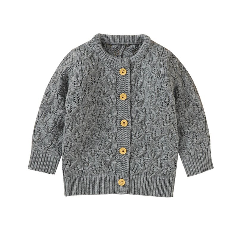 1111 baby sweater efterår baby pige dreng hul cardigan afslappet overtøj frakke tøj: G / 6-12m