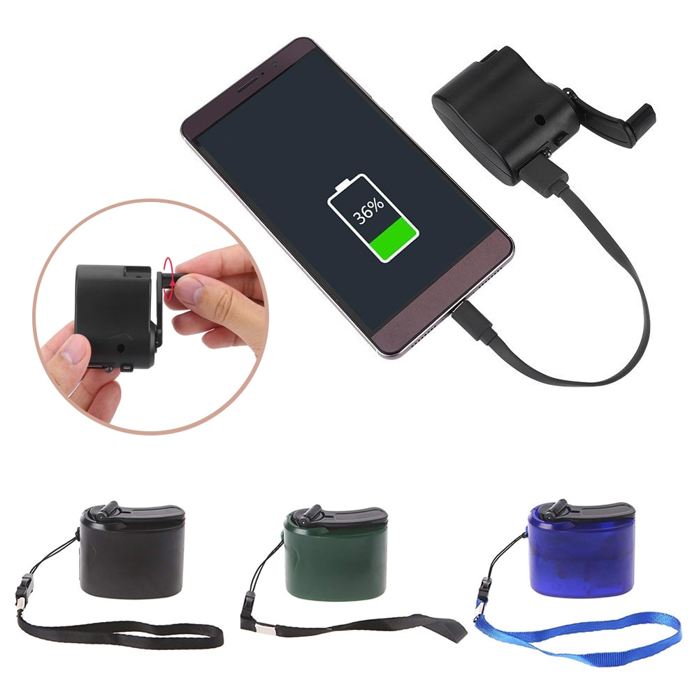 Chargeur de secours manuel portatif extérieur de téléphone Portable de manivelle d'usb pour le chargeur de Camping d'approvisionnement de téléphone Portable MP4