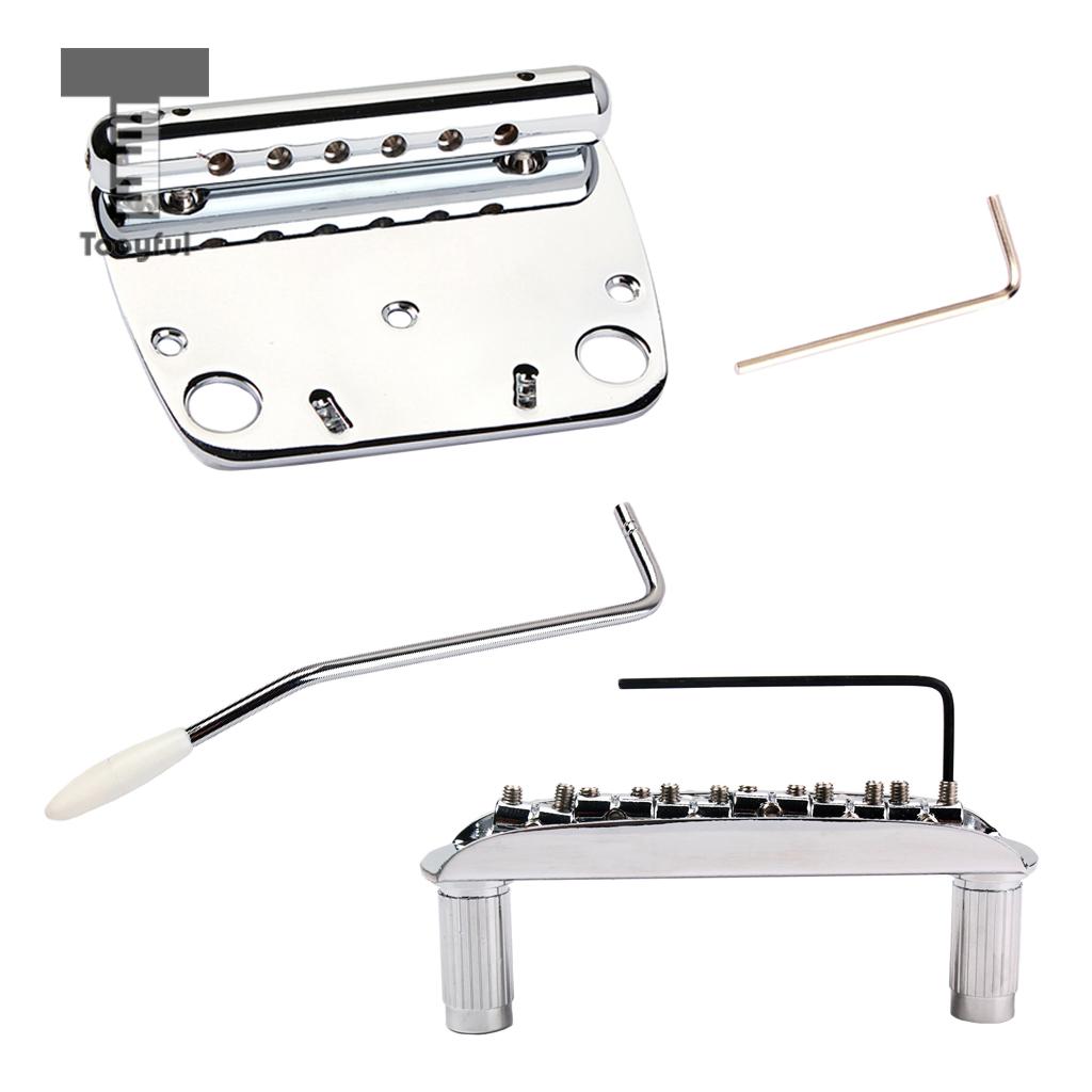 Prachtige 6 String Gitaar Tremolo Bridge Staartstuk Set Voor Jazzmaster Muziekinstrument Gitaar Vervangende Onderdelen Chrome