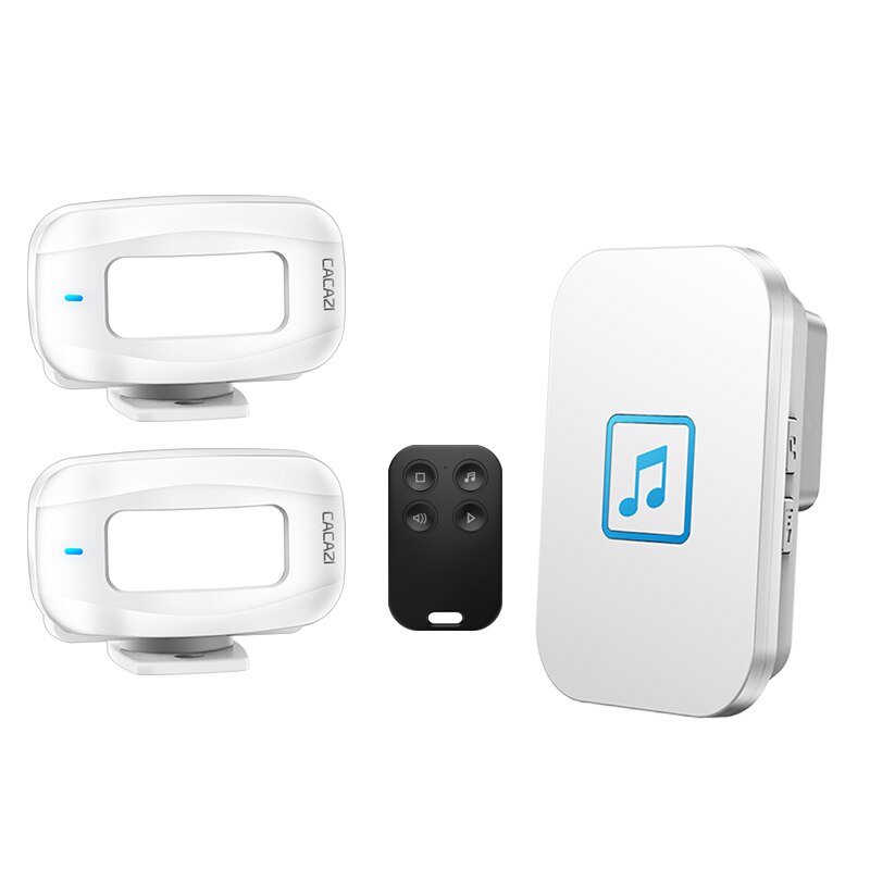 Cacazi Draadloze Pir Bewegingsmelder Infrarood Deurbel Security Alarm 433Mhz Afstandsbediening Winkel Welkom Thuis Sensor Deurbel: 2PIR 1RE 1YK