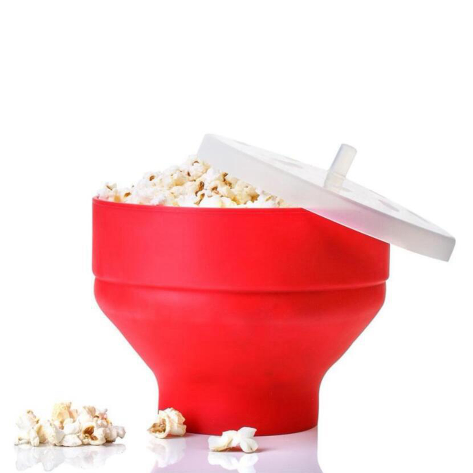 Microwave Silicone Popcorn Popper Fenvella Collapsible Air Microwavable Popcorn Maker BPA Free &amp; Dishwasher Safe: Red