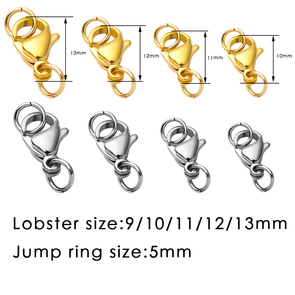 30Pcs Rvs Karabijn Met Jump Ringen Voor Diy Ketting Armband Sieraden Maken Bevindingen Supplies Sluit