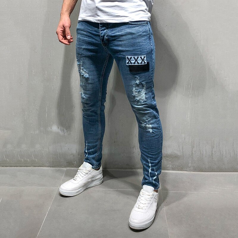 Ripped Skinny Jeans Mannen Kleding Gat Straight Le Grandado