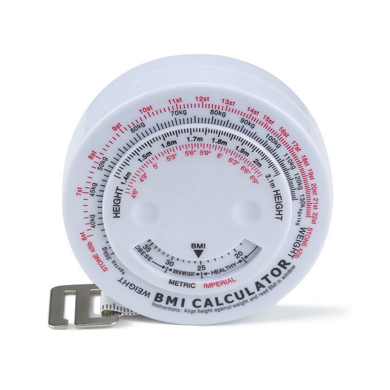 1 Pcs 150 Cm Bmi Body Mass Index Intrekbare Tape Voor Dieet Gewichtsverlies Meetlint & Calculator Houden Uw beauty Body Heerser