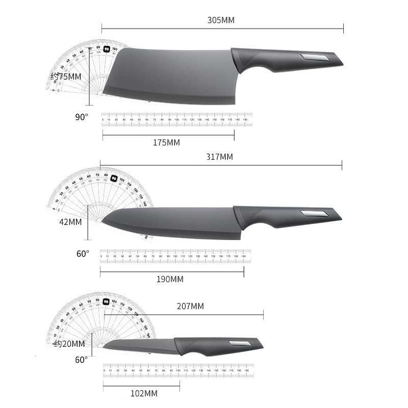 5PCS Kitchen Knife Set Anti-rust &amp; Anti-corrosion Stainless Steel Cooking Knives Non Stick Blade Chef Knives Scissors Peeler Set