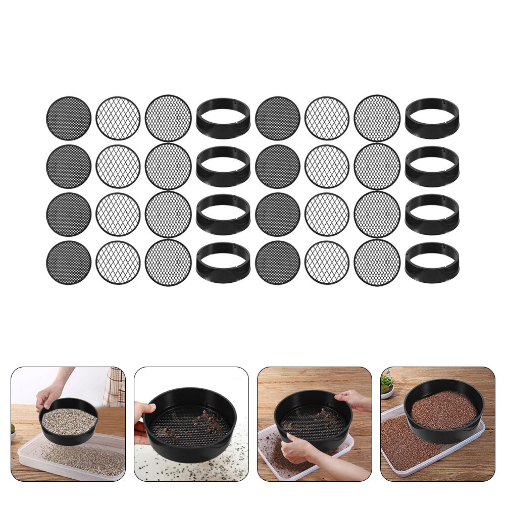 8 Sets Van Tuin Zeef Draagbare Zifter Plastic Bodem Steen Schifting Mesh Tuinieren Tool