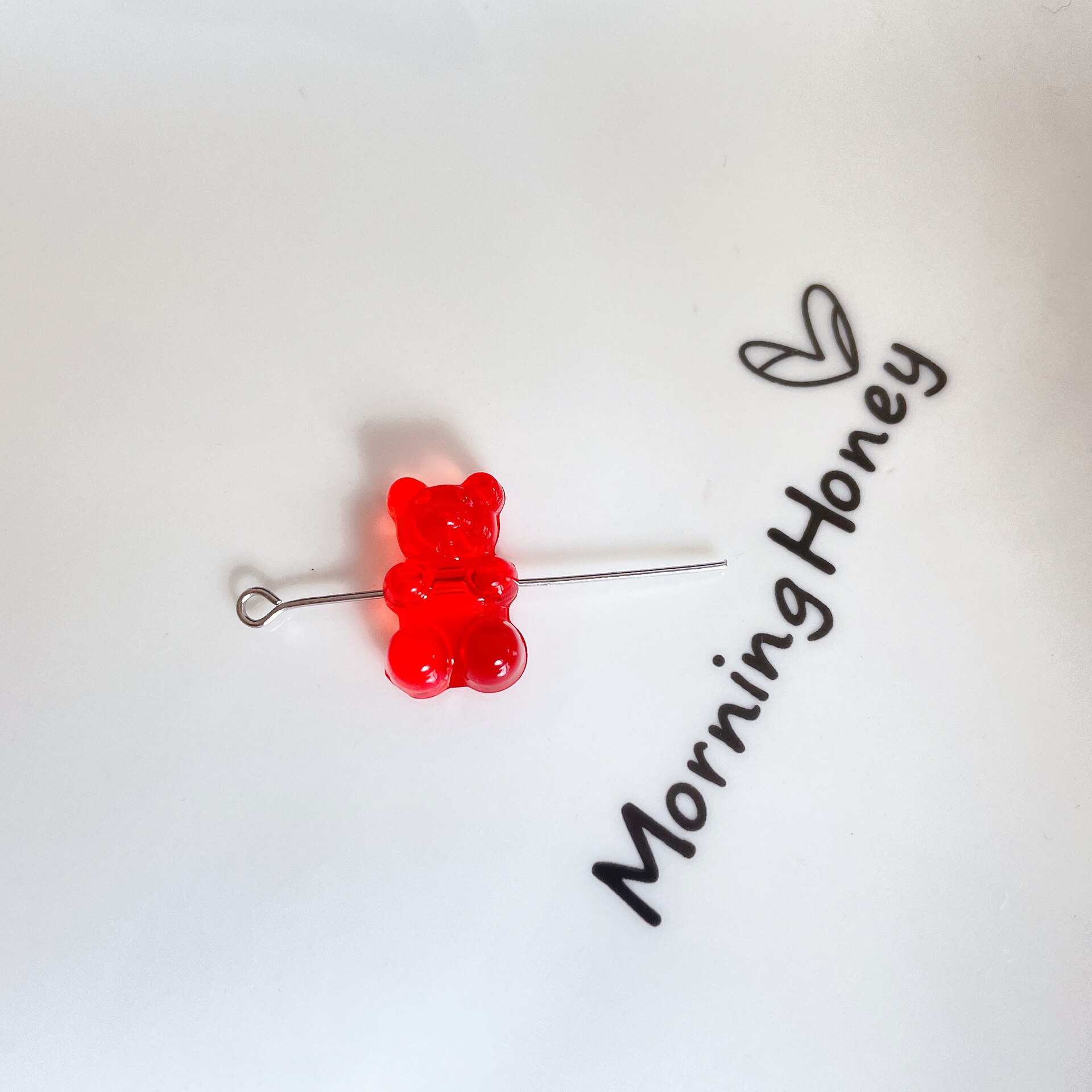 Rainbow Kleurrijke Leuke Gummy Bear Acryl Kralen Voor Sieraden Maken Ketting Armband Oorbellen Beren Kerstcadeau Kruis Gat: 14mm / WHITE