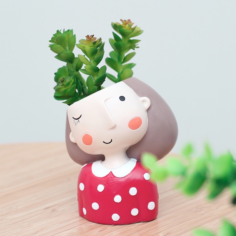 Vetplantenpot bloempot meisje bloempot bloempot maak kleine prinses huis tuin bonsai potten