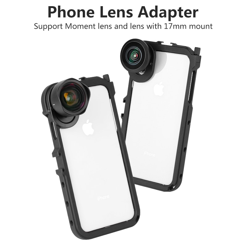 Ulanzi Video Camera Vlog Case Voor Iphone X Xs Max Flimmaking Case Met Moment Lens Draad Mount 17Mm Koud schoen 1/4 Draad