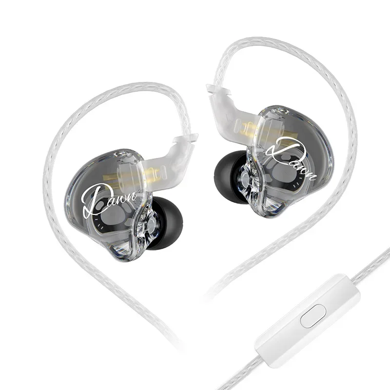 Kz dawn bedrade in-ear hifi-koptelefoon, volledig transparante muziekheadset, sport- en gaming-koptelefoon met microfoon.: Groente