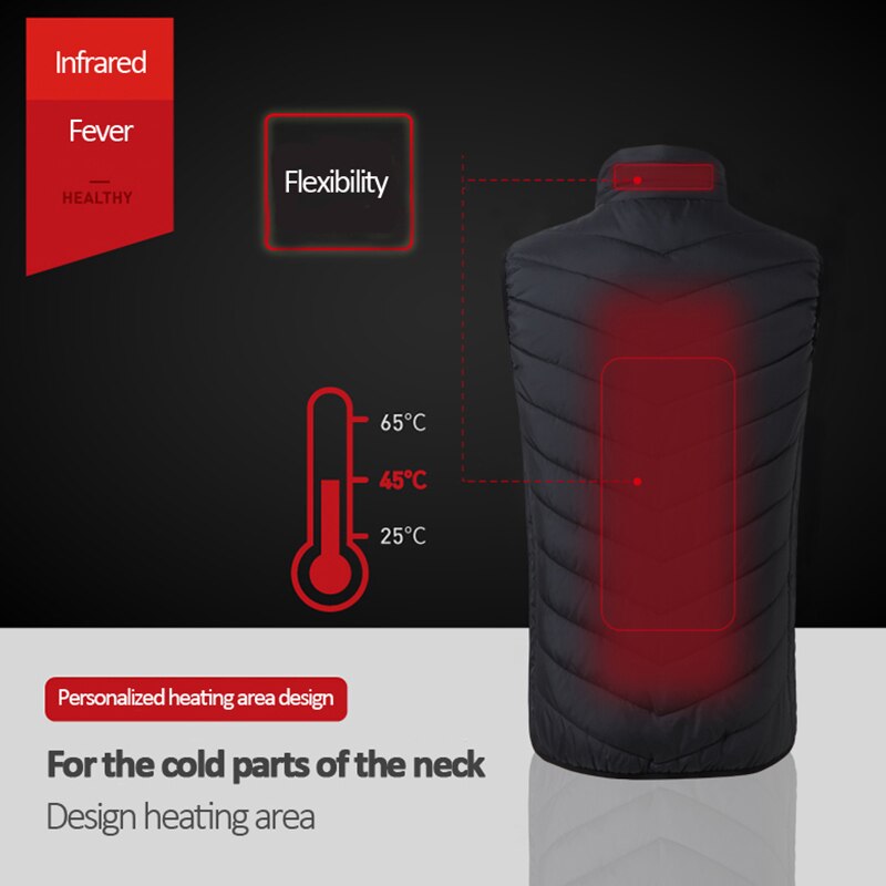Chaleco calefactable con USB para hombre y mujer, ropa térmica de calefacción, chaqueta de refrigeración de invierno, Chaleco de pesca sólido, Chaleco Nerf, Chaleco Gilet choffer,