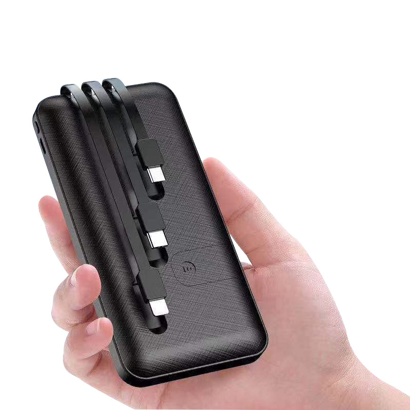 50000- mah-powerbank für schnelles aufladen, -in 4 integrierte ladekabel mit handyhalterung, tragbarer externer akku