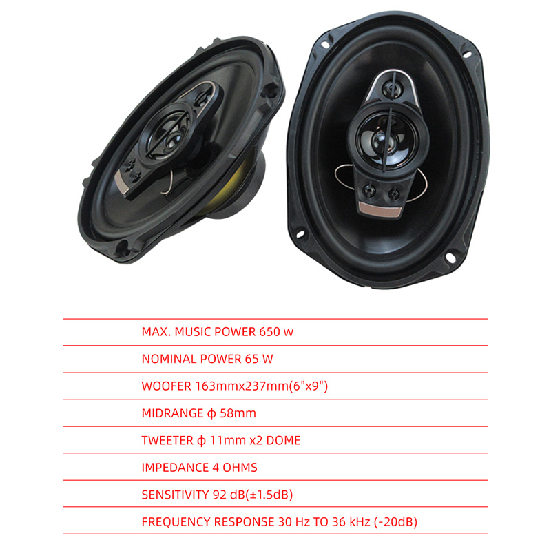 6x9 inch 2 STKS 1300 W (2X650 W) coaxiale luidspreker Auto Hi-Fi Audio Full Range Luidspreker ﻿