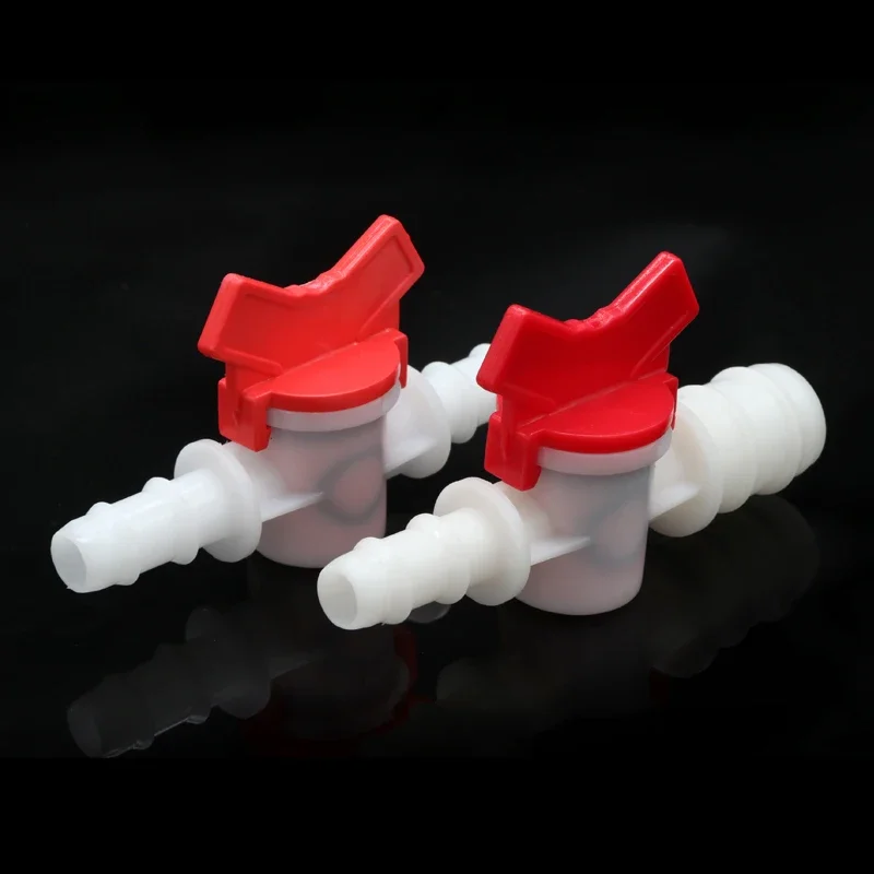 Robinet à bille en plastique bidirectionnel, 4mm, 6mm, 8mm, 10mm, 12mm, 16mm, 20mm, 25mm, tuyau en PVC, connecteur micro d'irrigation, jardin d'aquarium, 1 pièce