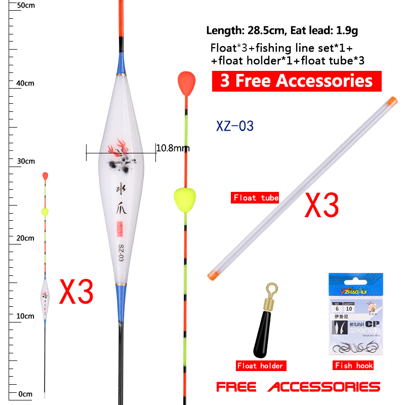 3 Stuks Drijvers Met Glijdende Kraal Staart + 3 Boei Buizen + 1 Vislijn Set + 1 Float Houder Nano Lake River Bobber Vissen Accessoires: Paars
