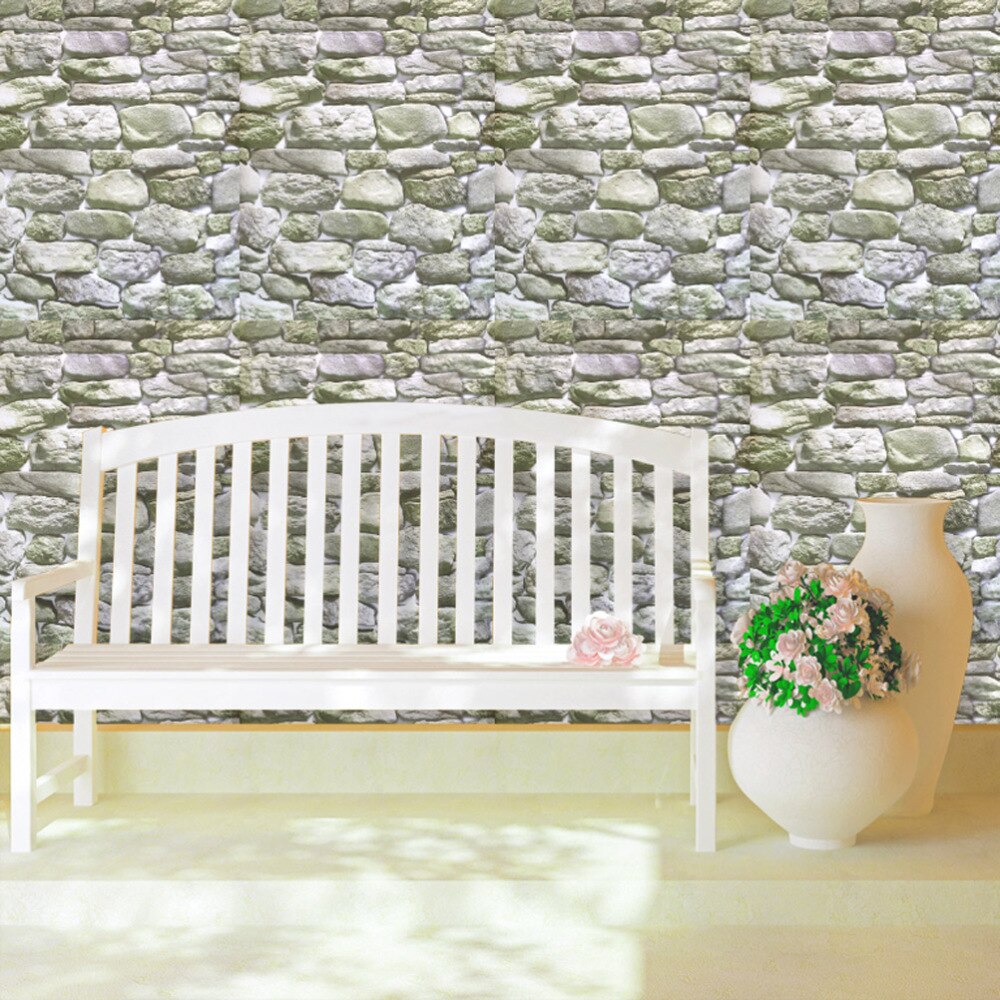 Verdikte 3D Steen Muursticker Baksteen Behang Zelfklevende Muur Muurschildering Decals Voor Woonkamer Slaapkamer Kantoor Decor (Zwart en