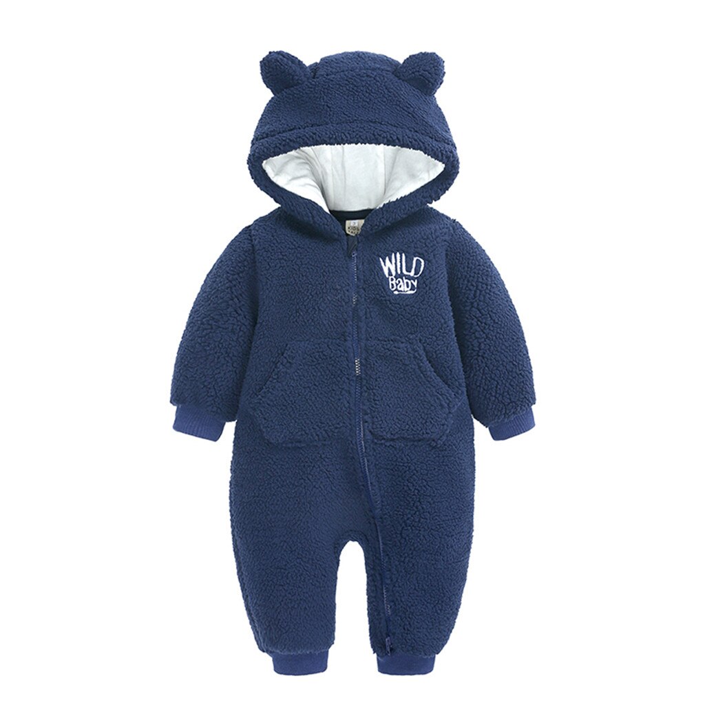 ARLONEET 2020 del bambino dei ragazzi di inverno Delle Ragazze di spessore cappotto Dell'orso del Fumetto del pagliaccetto Della Tuta Della chiusura lampo Con Cappuccio della tuta sportiva del bambino del cotone del cappotto della tuta sportiva: Blue / 3-6 Months