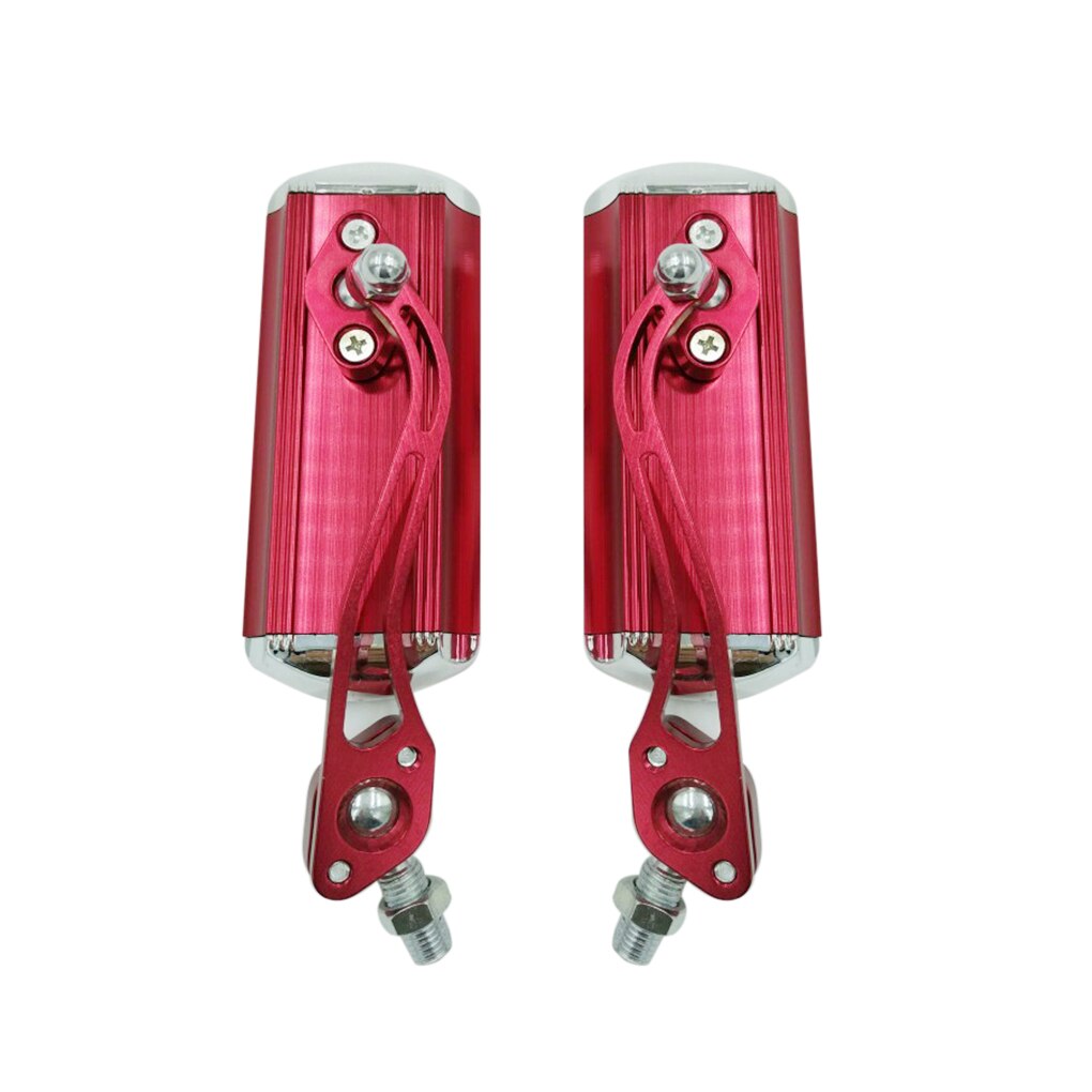 Espejo retrovisor de aleación de aluminio para bicicleta con rotación de 360 grados espejo trasero para bicicleta manillar Flexible accesorio de seguridad espejo: Red -1 Pair