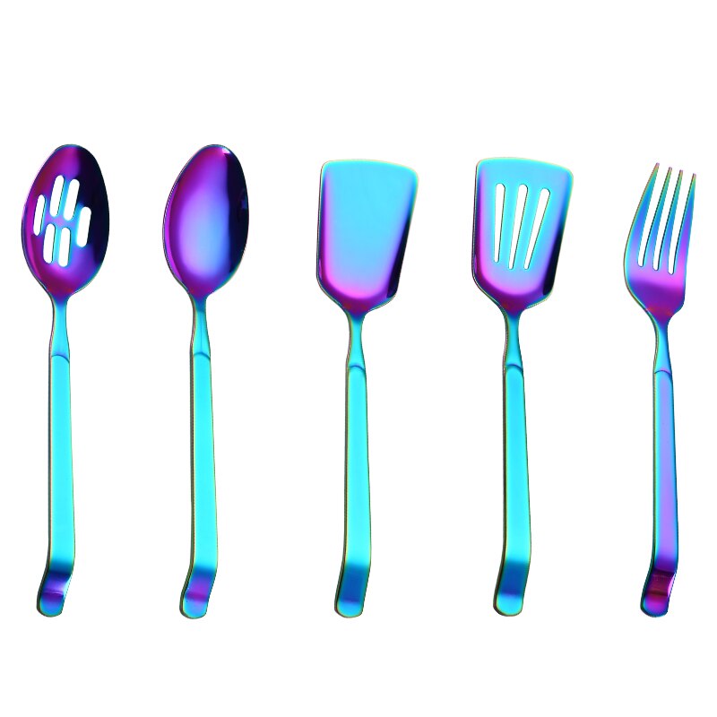 Juego de utensilios de cocina de acero inoxidable, cuchara de Buffet público, restaurante, utensilios de cocina, cucharas, tenedores, colador