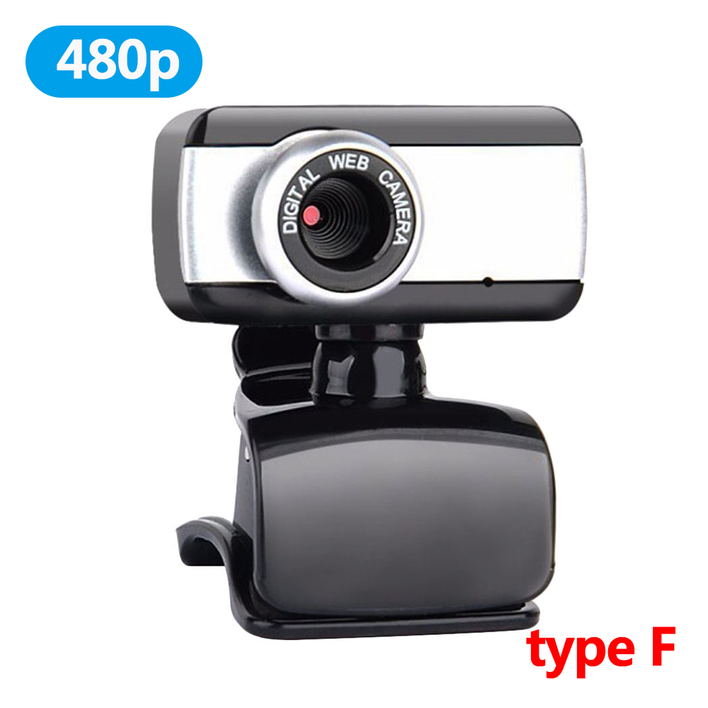 ALLOET Webcam with Microphone 640x480 HD Web USB Camera School Office Working Decoration for Windows 10 8 7 Desktop Laptop: F