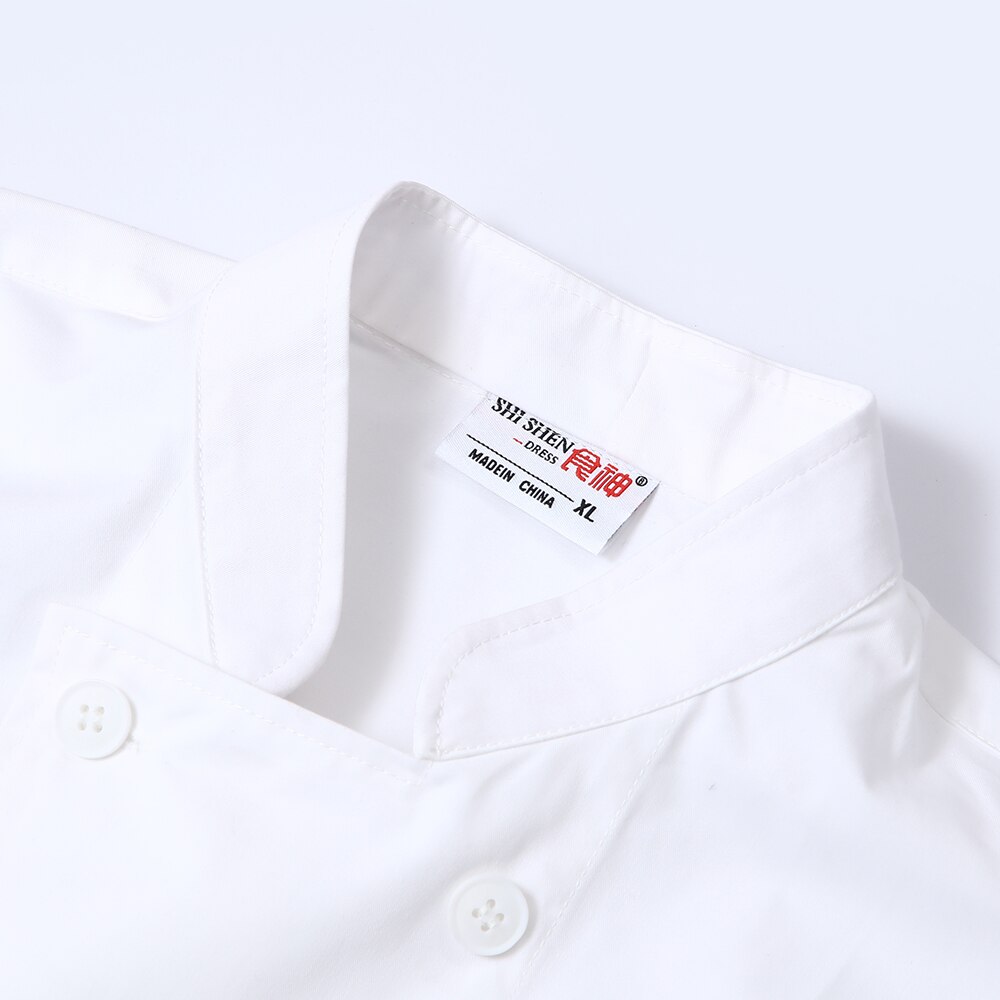 Åndbar ensfarvet kortærmet kokkeuniform unisex kokkejakke cafe kokkeuniform restaurant tjeneruniform