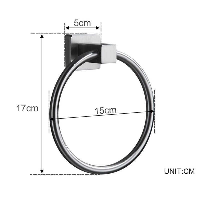 ROVOGO SUS 304 Stainless Steel Towel Holder Hand Towel Ring Hanging Towel Hanger Bathroom Accessories Wall Mount Brushed Finish