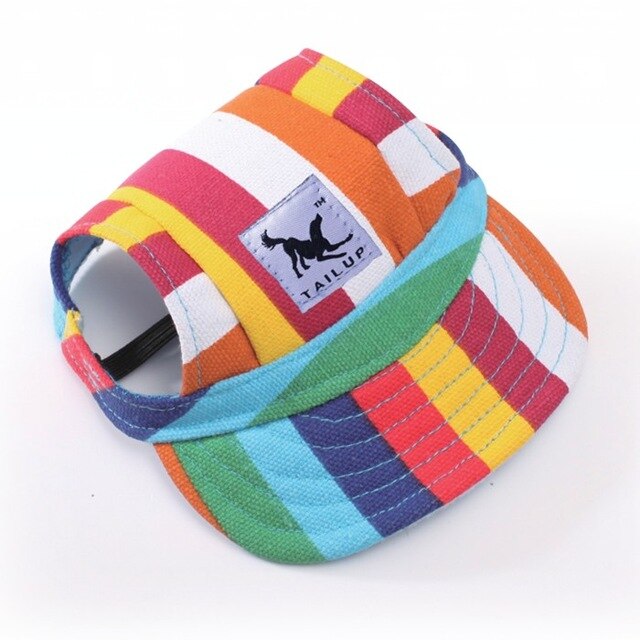 [TAILUP]Dog Hat With Ear Hole Summer Baseball Cap for Small pet dogs product Oxford Cloth breathable handsome Cool Doggie py0017: 7 / S 15x31cm