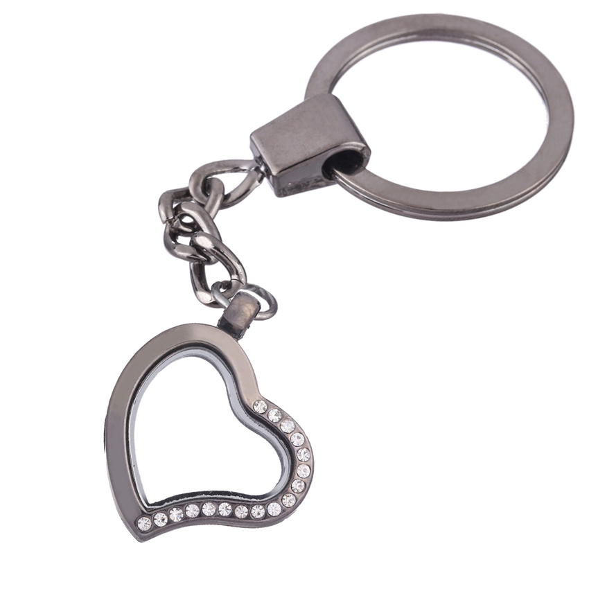 Llavero con medallón de corazones, Llaveros de cristal Para Mujer, colgante de corazón, medallones flotantes, llavero magnético, de Metal Para amigos: Azul marino