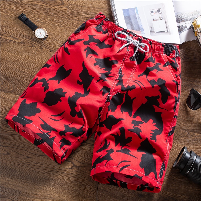 Shocking Zomer Strand Shorts Board Surf Rood Mannen Sneldrogende Shorts