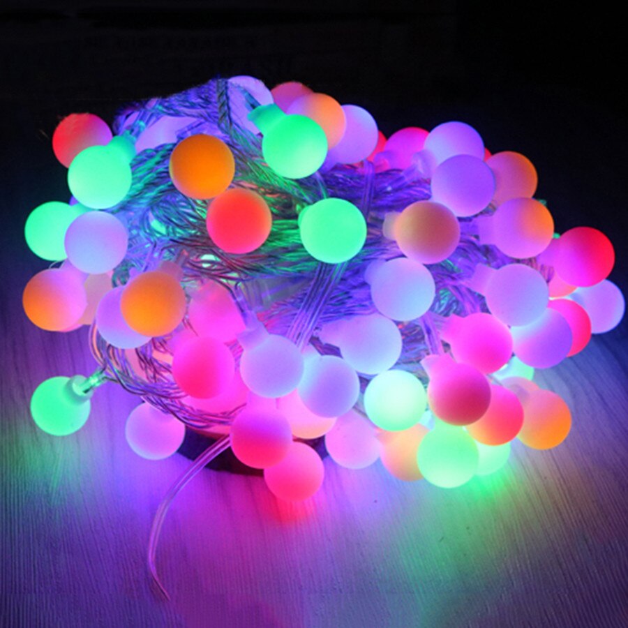 Thrisdar 10m 100 led kersenballen lichtslingers voor bruiloften, kerstverlichting, terrasdecoratie voor feesten en partijen.: Veelkleurig