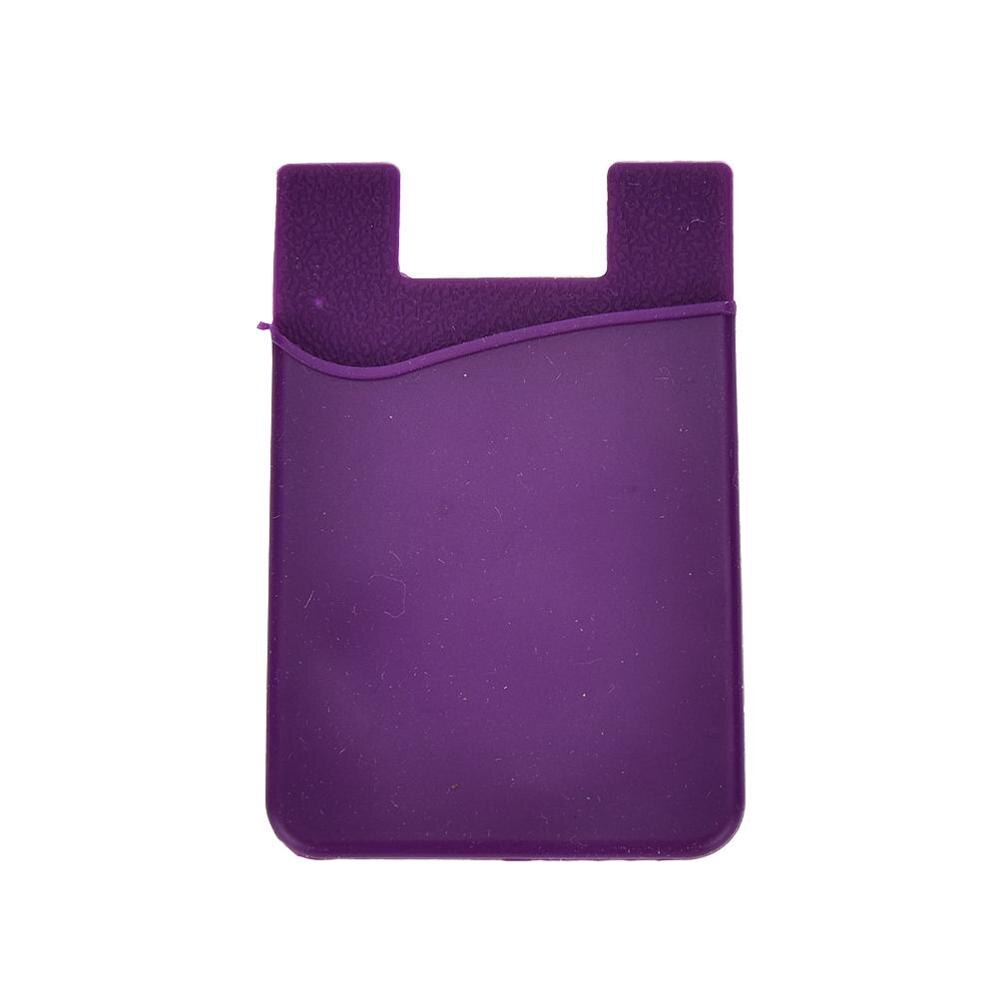 Mobile Phone Back Cards Holder Wallet Credit ID Card Pocket: Purple 