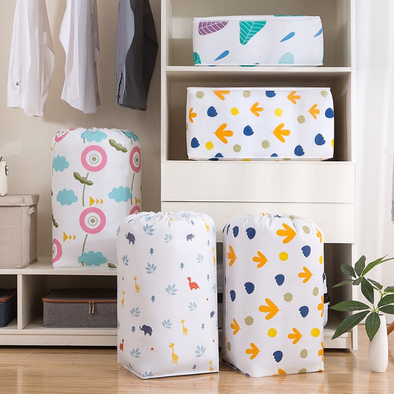 Quilt Pillow Blanket Organizer Foldable Storage Bag Collapsible Storage Bag Beam Port Transparent Organizer Cabinet Container