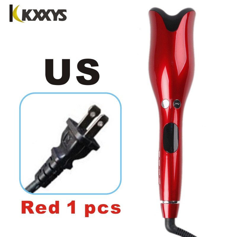 Fer à friser automatique Air bigoudi Air Spin céramique rotatif bigoudi Air Spin N baguette Curl 1 pouce magique cheveux bigoudi outil de coiffure: US Red 1pcs