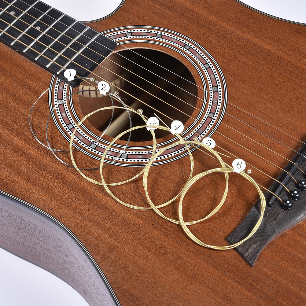 6 pçs/set universal guitarra acústica corda de bronze hexagonal aço núcleo cordas para instrumentos musicais guitarras cordas parte da guitarra