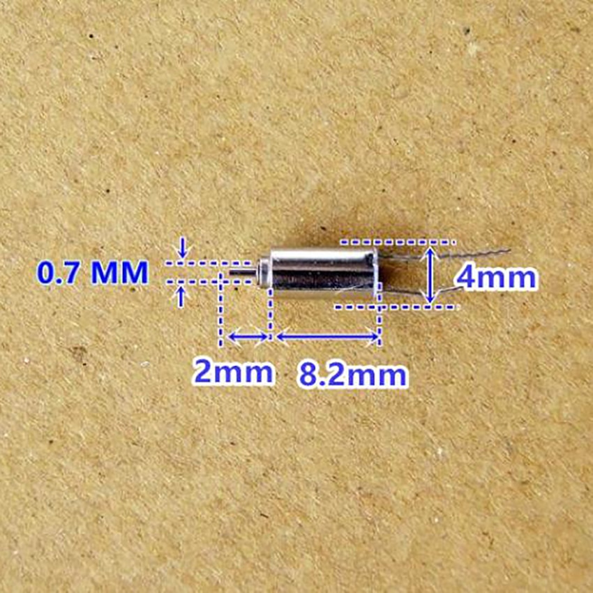 4*8 kerneløse motorer hul kop motor 3.7v ultra-mikro ndfeb magnetisk lille motor med 2 hårde ben , 60000 rpm, udgangsaksel 0.7mm