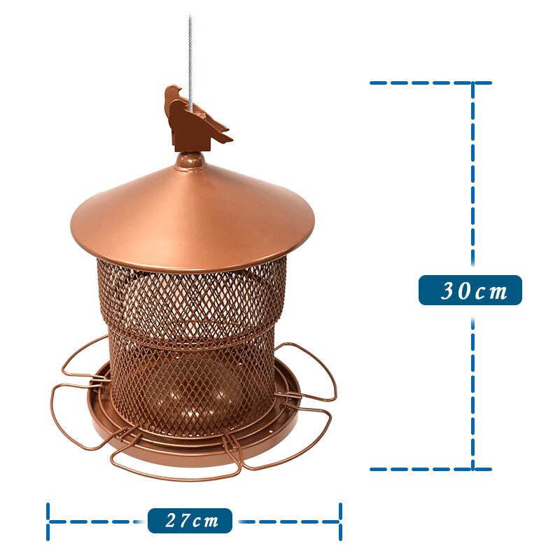 Retractable Outdoor Hanging Metal Bird Feeder Squirrel Proof Full Iron Large Wild Birds Seed Feeders for Garden Yard Outside