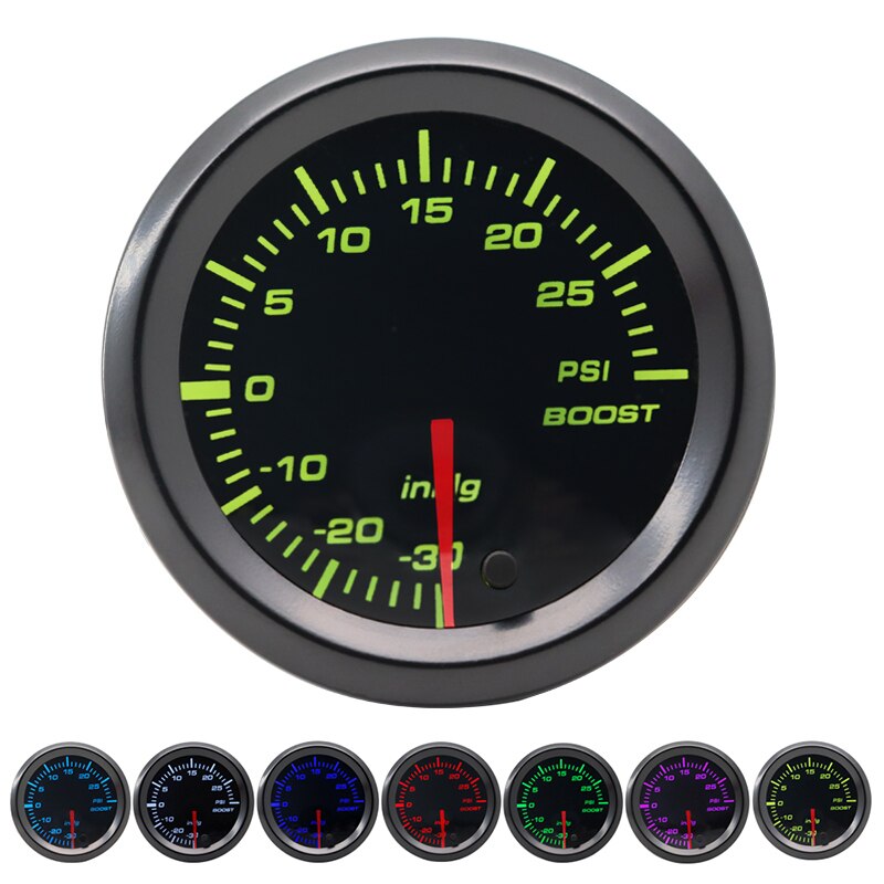 Auto Instrumenten 2 52mm 7 kleuren LED Dual Display Boost/Water/Oil Temp/ Oliedruk/Volt/Air Fuel Ratio/EGT/Toerenteller Autometer Gauge Pods (Color : Air fuel ratio