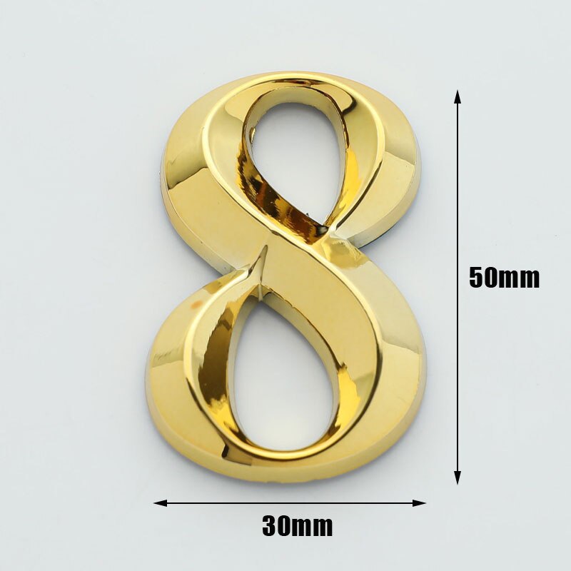 Höer 5cm Goldene Hause Aufkleber Adresse Tür Etikett Gold Moderne Haus Anzahl 0-9 Hotel Wohnung Tür Platte Heimat Dekor Zubehör