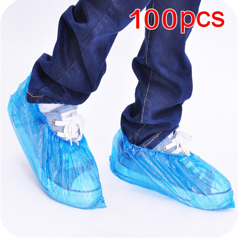 100 stuks wegwerpbare overschoenen/laarsovertrekken, extra dik, waterbestendig, beschermend, antislip, recyclebaar