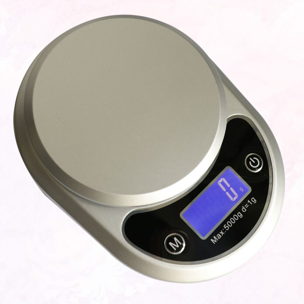 1PC Kitchen Scale Baking Electronic Scale High Precision Digital Cooking Scale for Home Daily Use Food Without Battery (Silver,: Grey 5kg to 1g