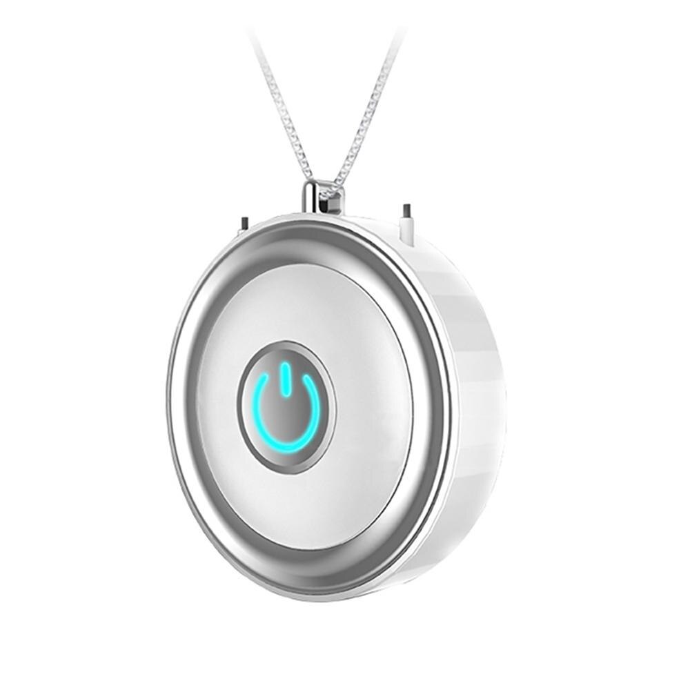 Usb Portable Wearable Air Purifier,personal Mini Air Necklace Negative Ion Air Freshener- No Radiation Low Noise For Adults Kids: White